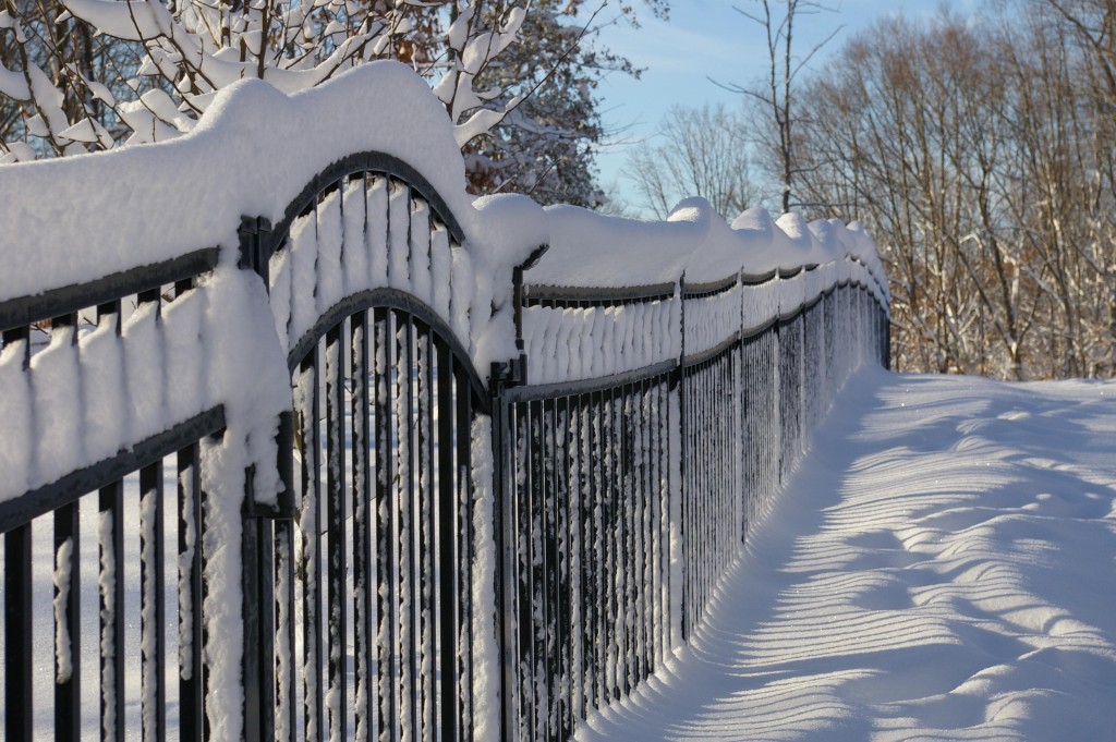 winter fence snow