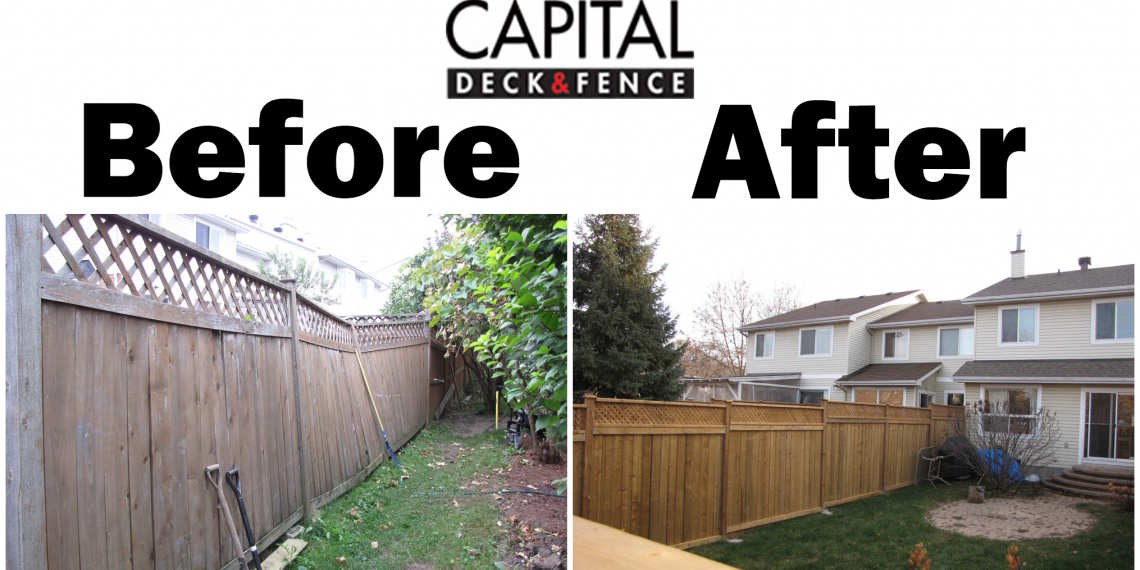 before and after capital deck and fence